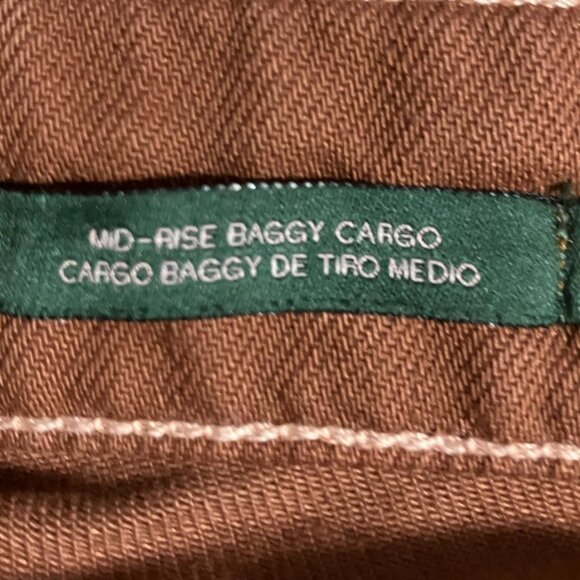 Wild Fable Rusty Brown Mid-Rise Baggy Cargo Pants Women's Size 4 - Picture 7 of 9